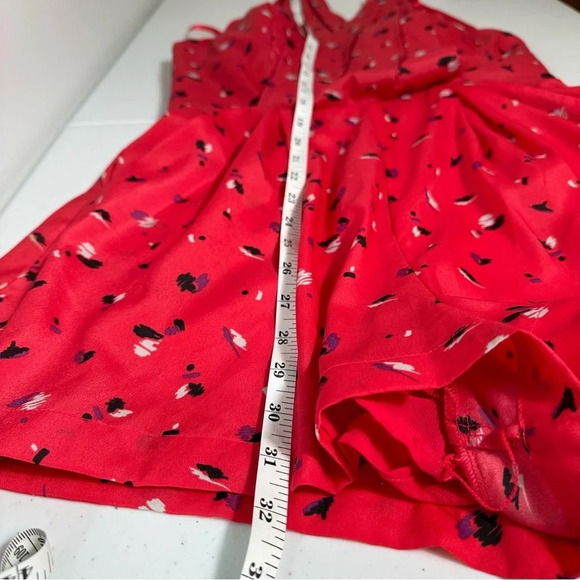 BCBGeneration Romper Lipstick Red All Over Print Wrap Tank Sleeves Sleeveless 4 - Picture 8 of 11